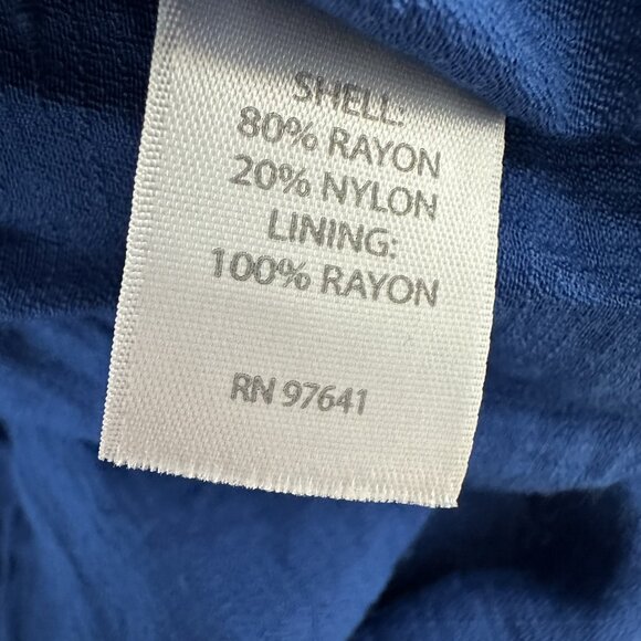 J Jill Ruffled Neck Tiered Maxi Dress M Tall Puff Sleeve Boho Blue - Picture 8 of 9